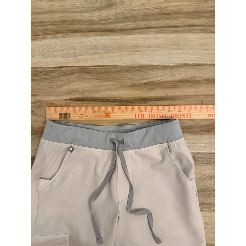 FIGS Technical Collection Scrub Pants Joggers Cream Blue Waist Small S/P - Picture 7 of 8